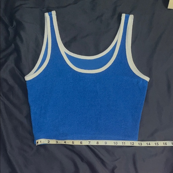 Hollister Blue Terry Tank Top with Cream Trim - Women - Picture 3 of 3